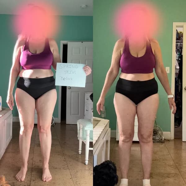 Simply Strong member before and after the 4 week challenge