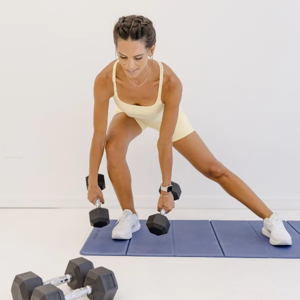 Tami demonstrating a side lunge
